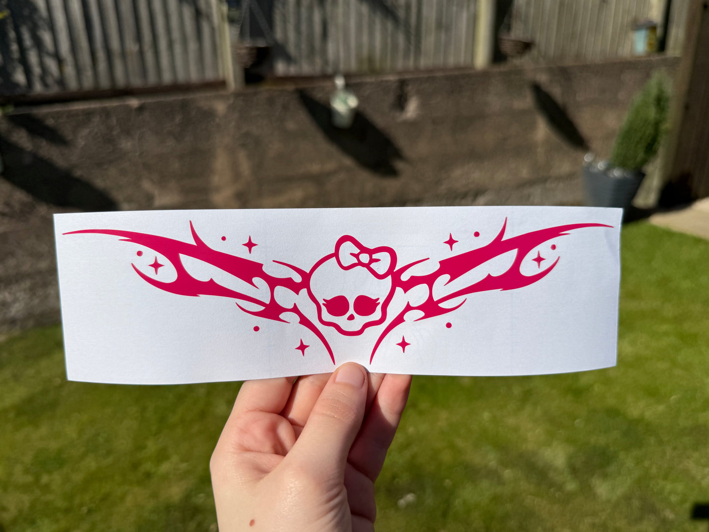 Monster High ‘Tramp Stamp’ Car Sticker, Skull Vinyl Decal, Window Sticker