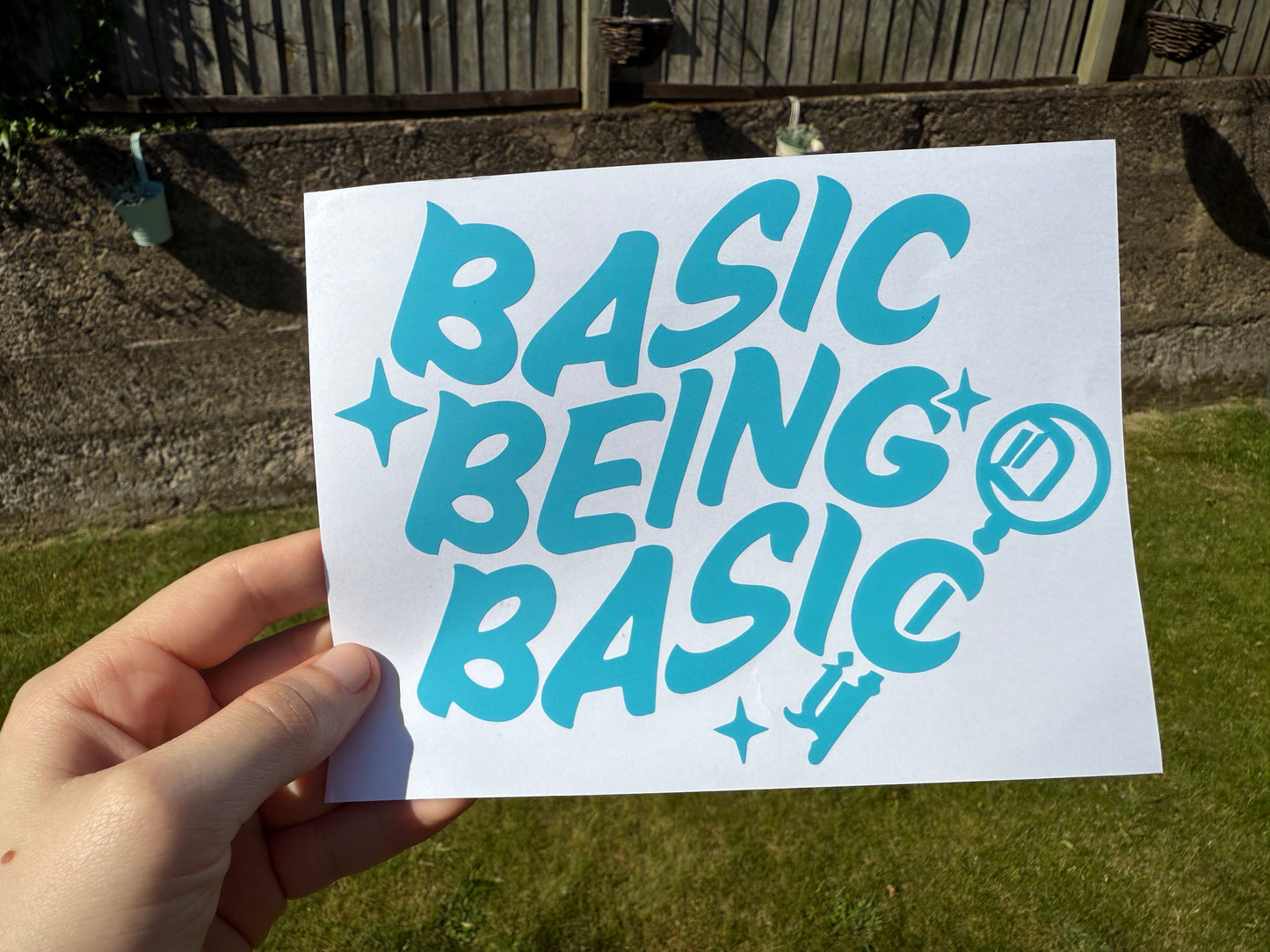 DJO Car Sticker, Basic Being Basic Vinyl Decal, Window Sticker