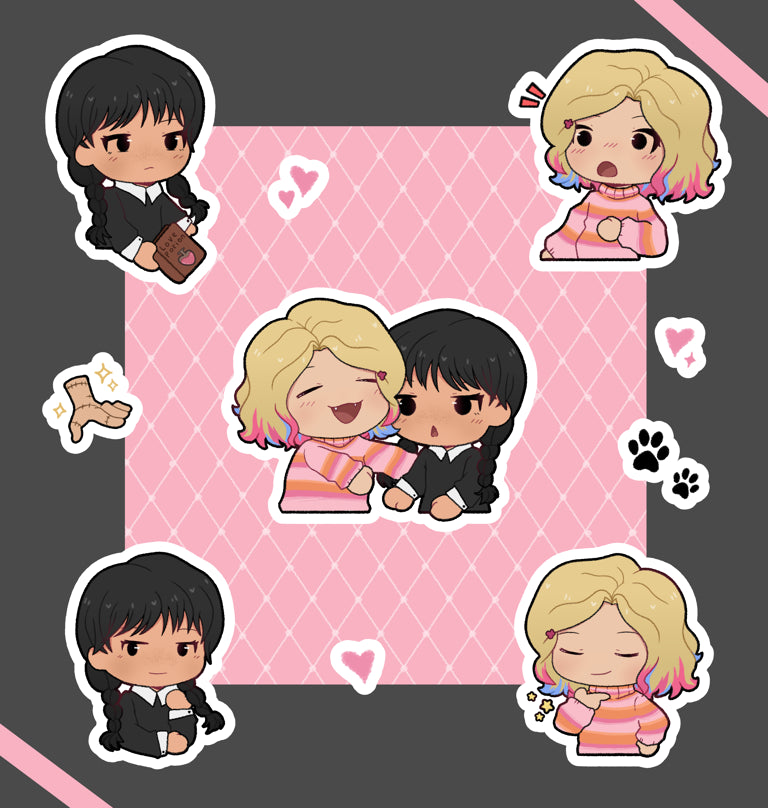 Wednesday Mini Transparent Sticker Sheet- Wenclair