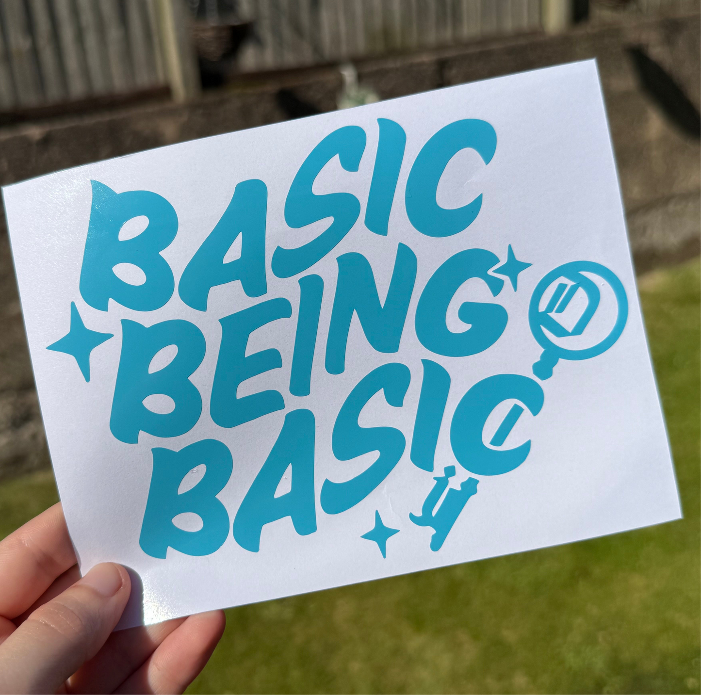 DJO Car Sticker, Basic Being Basic Vinyl Decal, Window Sticker