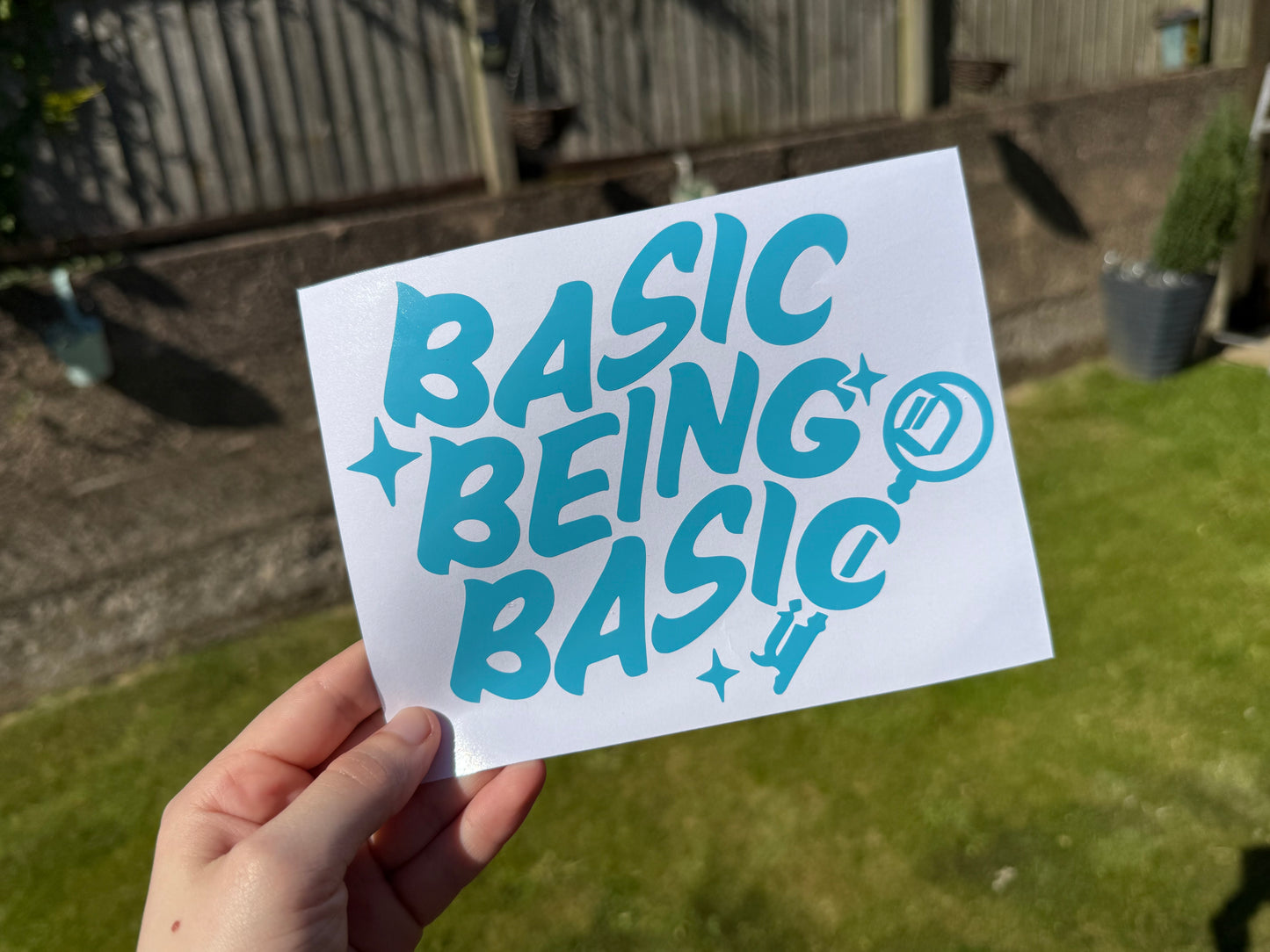 DJO Car Sticker, Basic Being Basic Vinyl Decal, Window Sticker