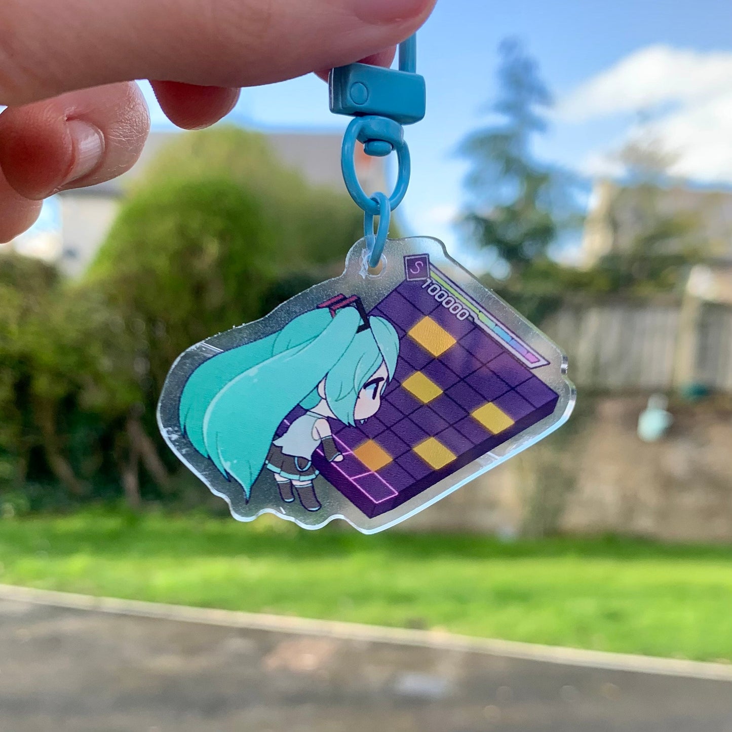 Hatsune Miku acrylic charm, Vocaloid 3D Keyring