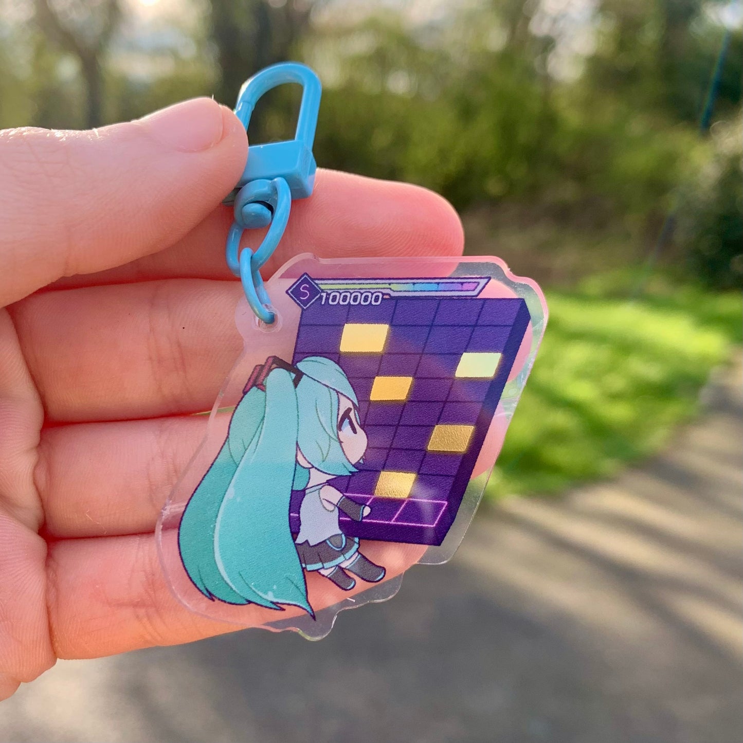 Hatsune Miku acrylic charm, Vocaloid 3D Keyring
