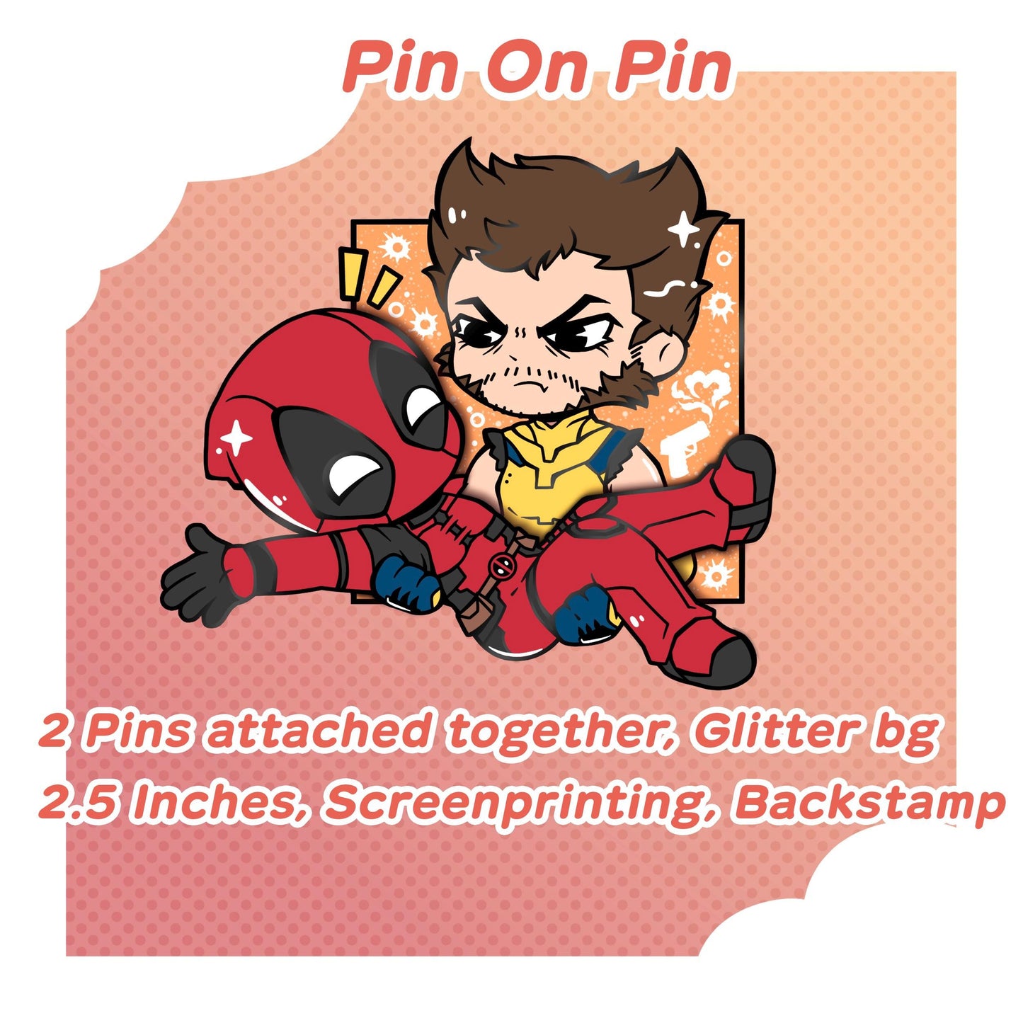 Poolverine Enamel Pin, Deadclaw Wade & Logan pin 2.5 Inch