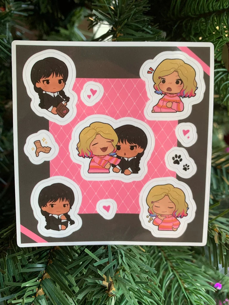 Wednesday Mini Transparent Sticker Sheet- Wenclair