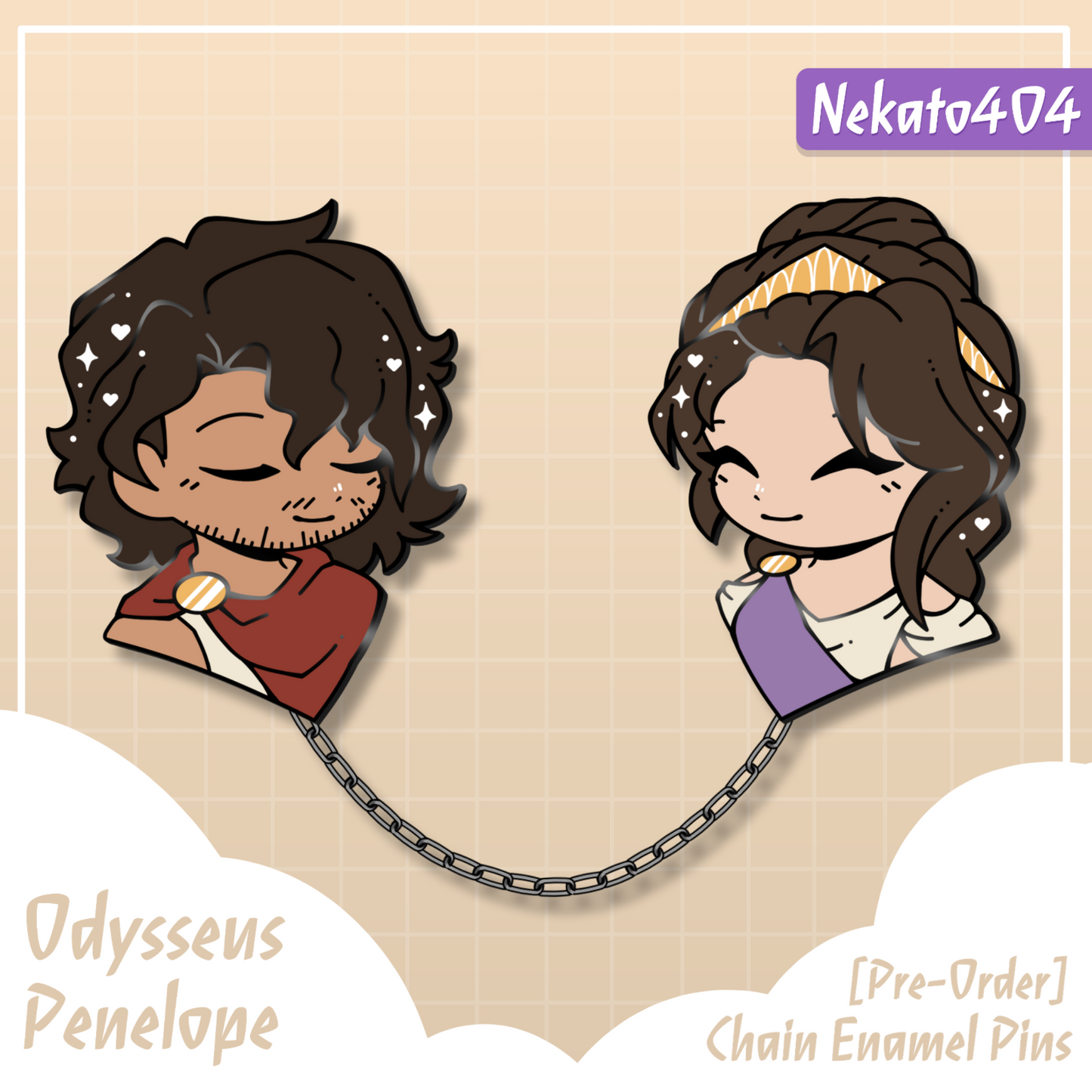 EPIC Odysseus & Penelope, Chain Enamel Pin