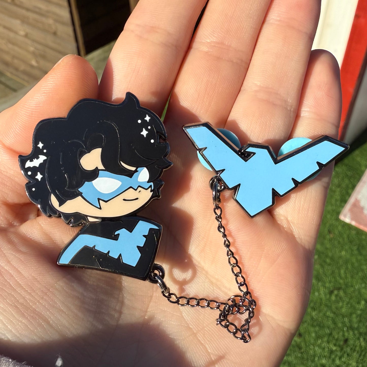 Nightwing & Red Hood Chain Enamel Pins