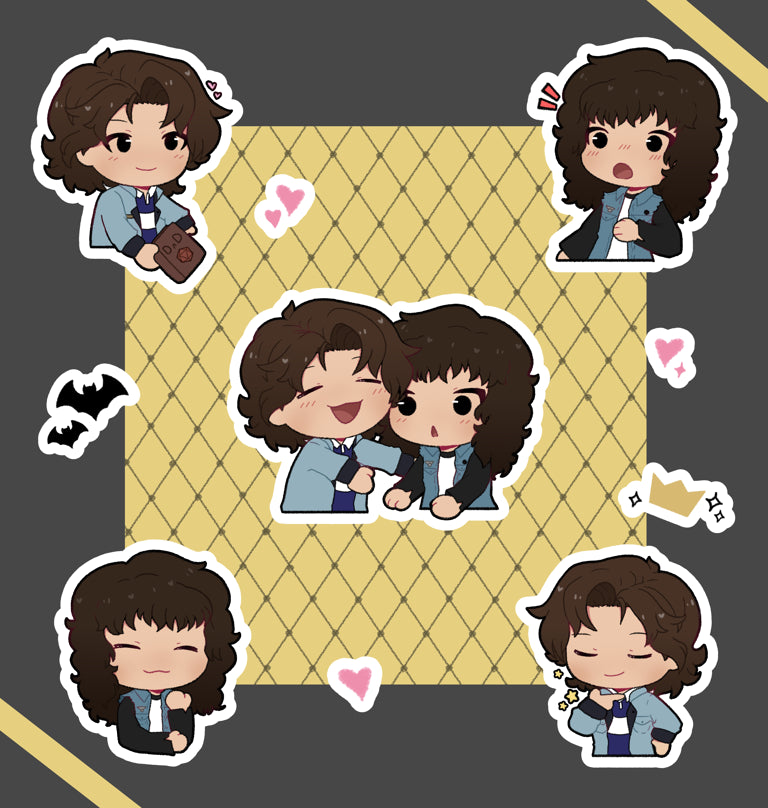 Stranger Things Mini Transparent Sticker Sheet- Steddie