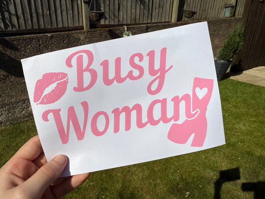 Sabrina Carpenter Car Sticker, Busy Woman Vinyl Decal, Window Sticker