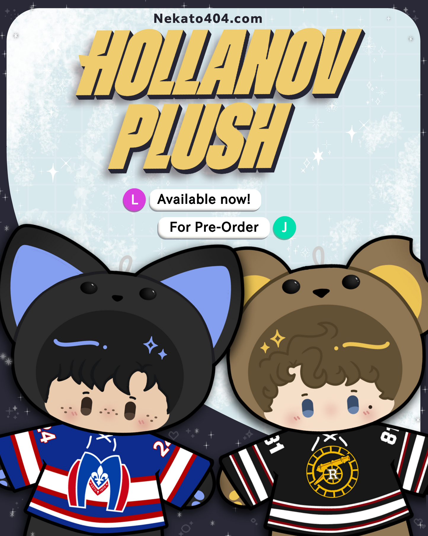 PRE-ORDER Hollanov Plushies, Shane and Ilya