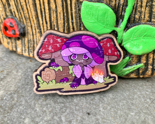 Cookie Run Wooden pin - Poison Mushroom Cookie