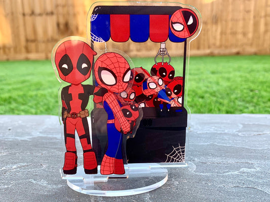 Spideypool Acrylic standee - 4.3 inches double sided acrylic stand 2 piece