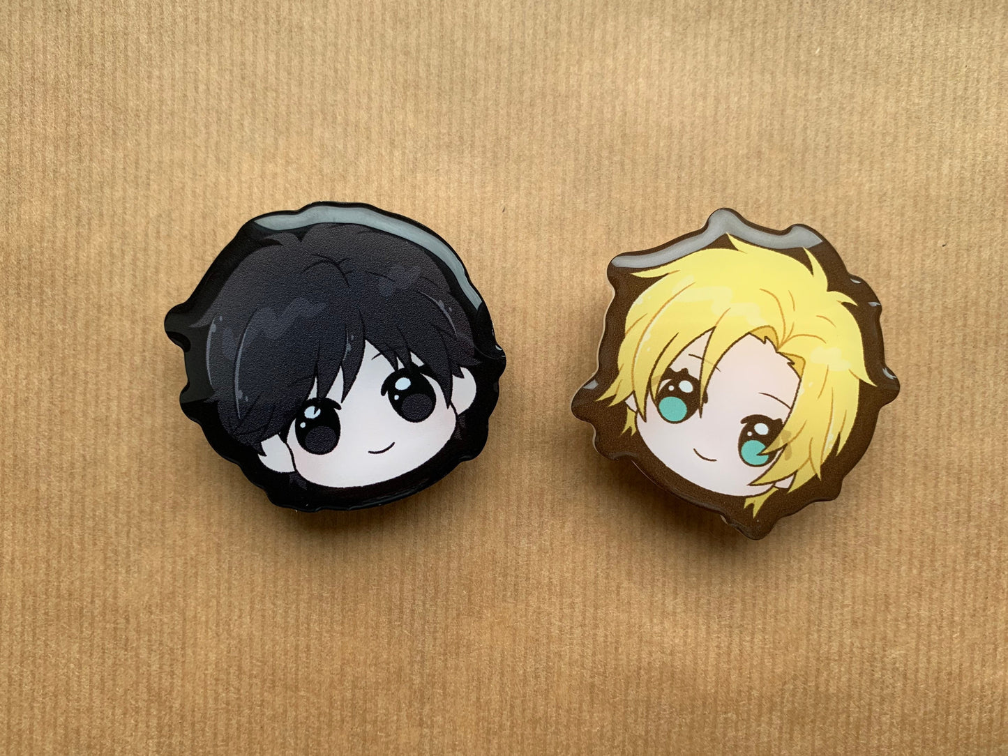 Banana Fish Acrylic Phone grip, Ash and Eiji phone charms