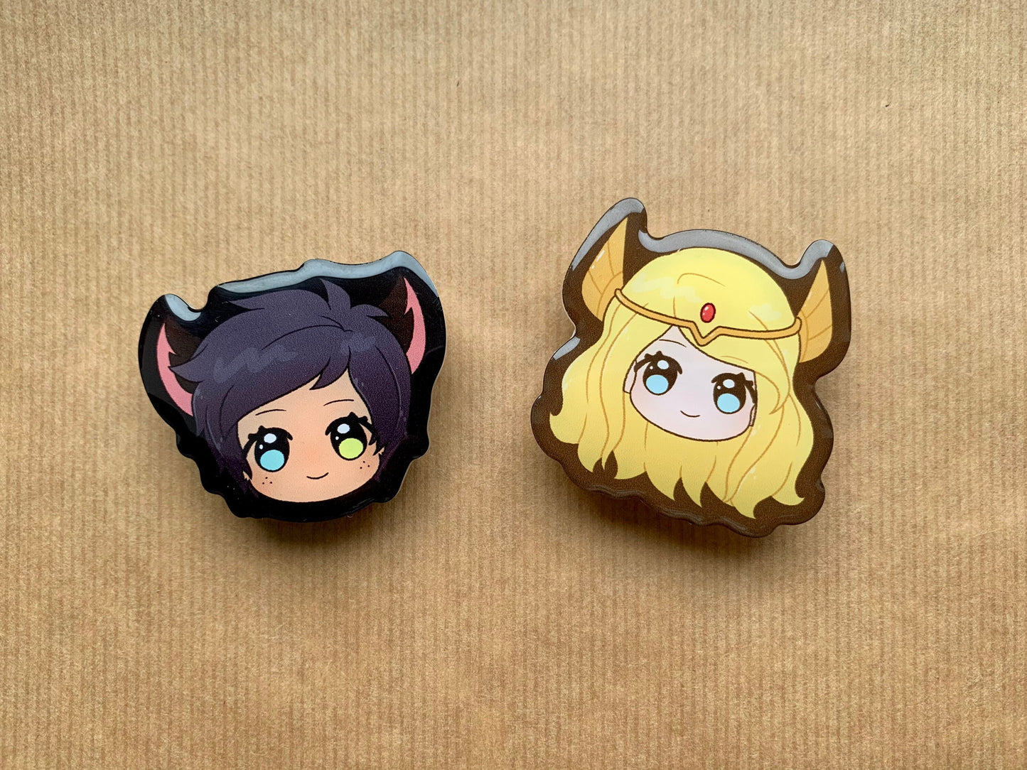 She-Ra Acrylic Phone grip, Catra and Adora phone charms