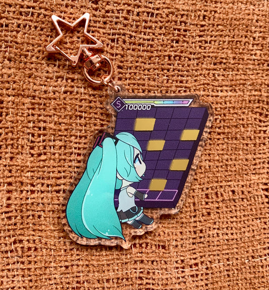 Hatsune Miku acrylic charm, Vocaloid 3D Keyring