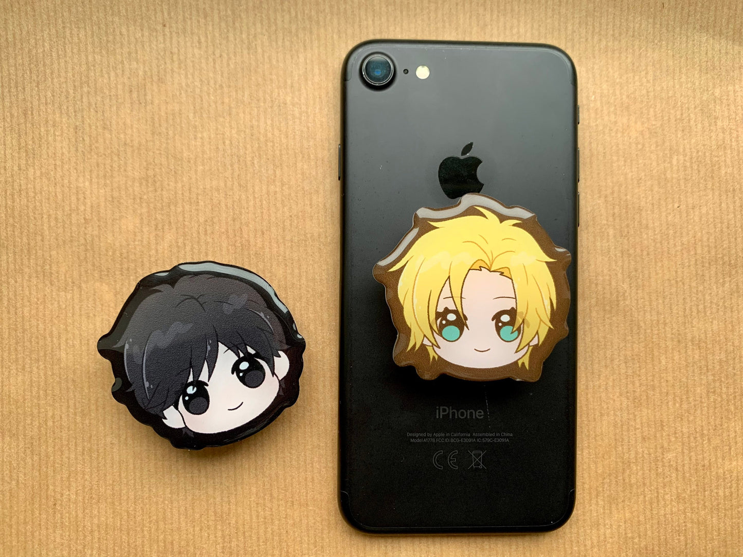 Banana Fish Acrylic Phone grip, Ash and Eiji phone charms