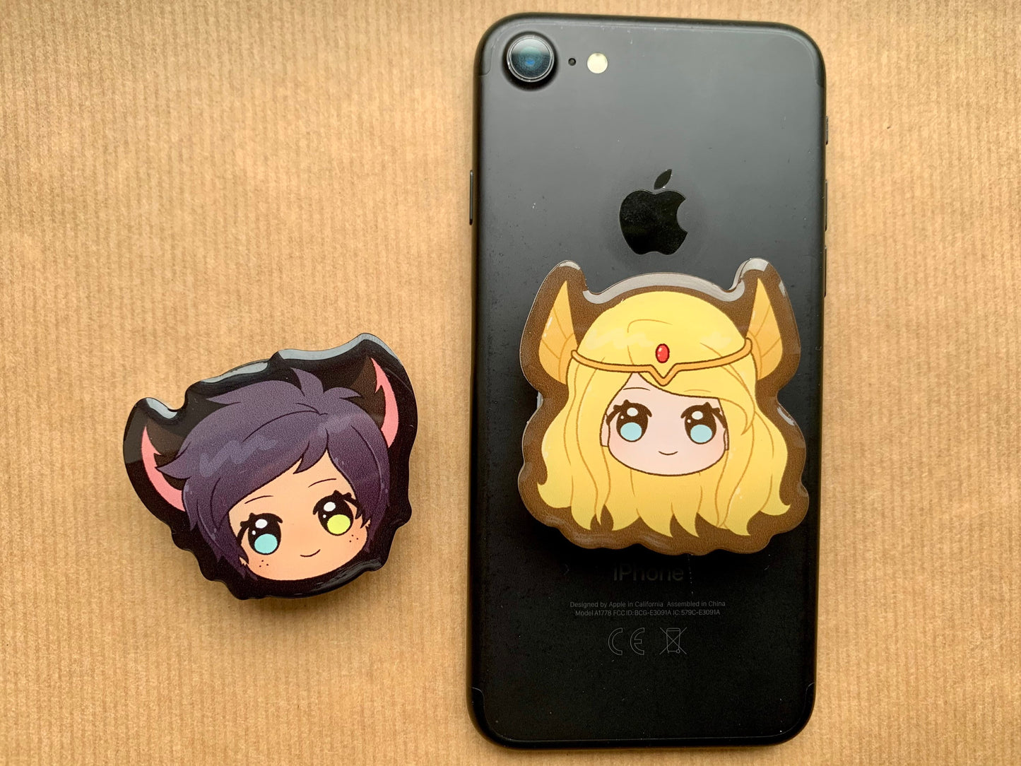 She-Ra Acrylic Phone grip, Catra and Adora phone charms