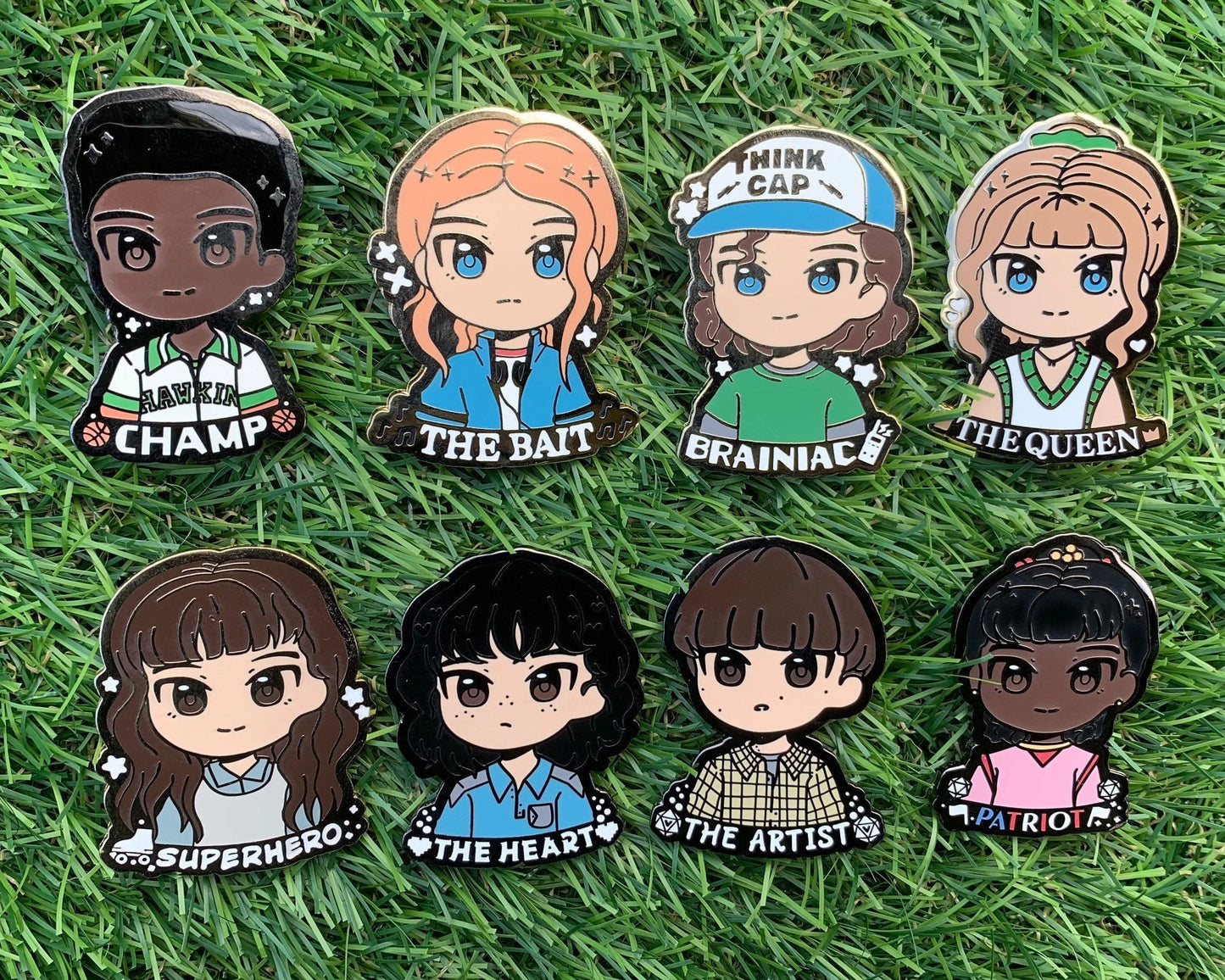 Stranger Things Enamel pins, The Party pin set