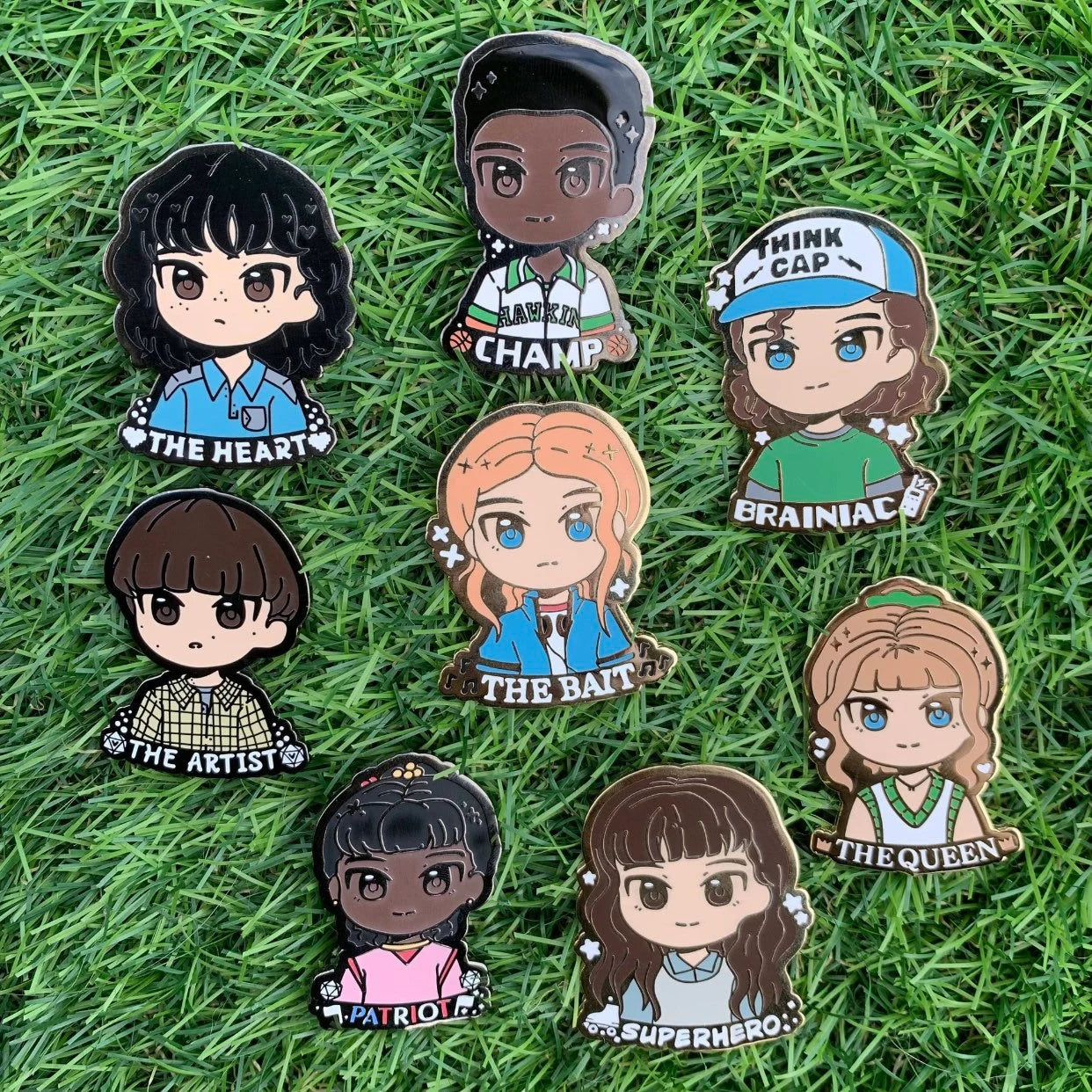 Stranger Things Enamel pins, The Party pin set