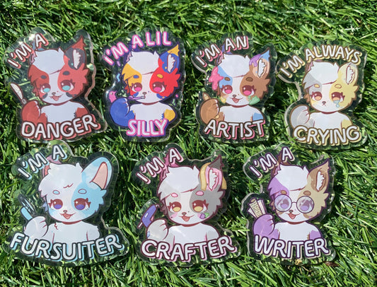 Fursona Pin Badges, Furry acrylic pin