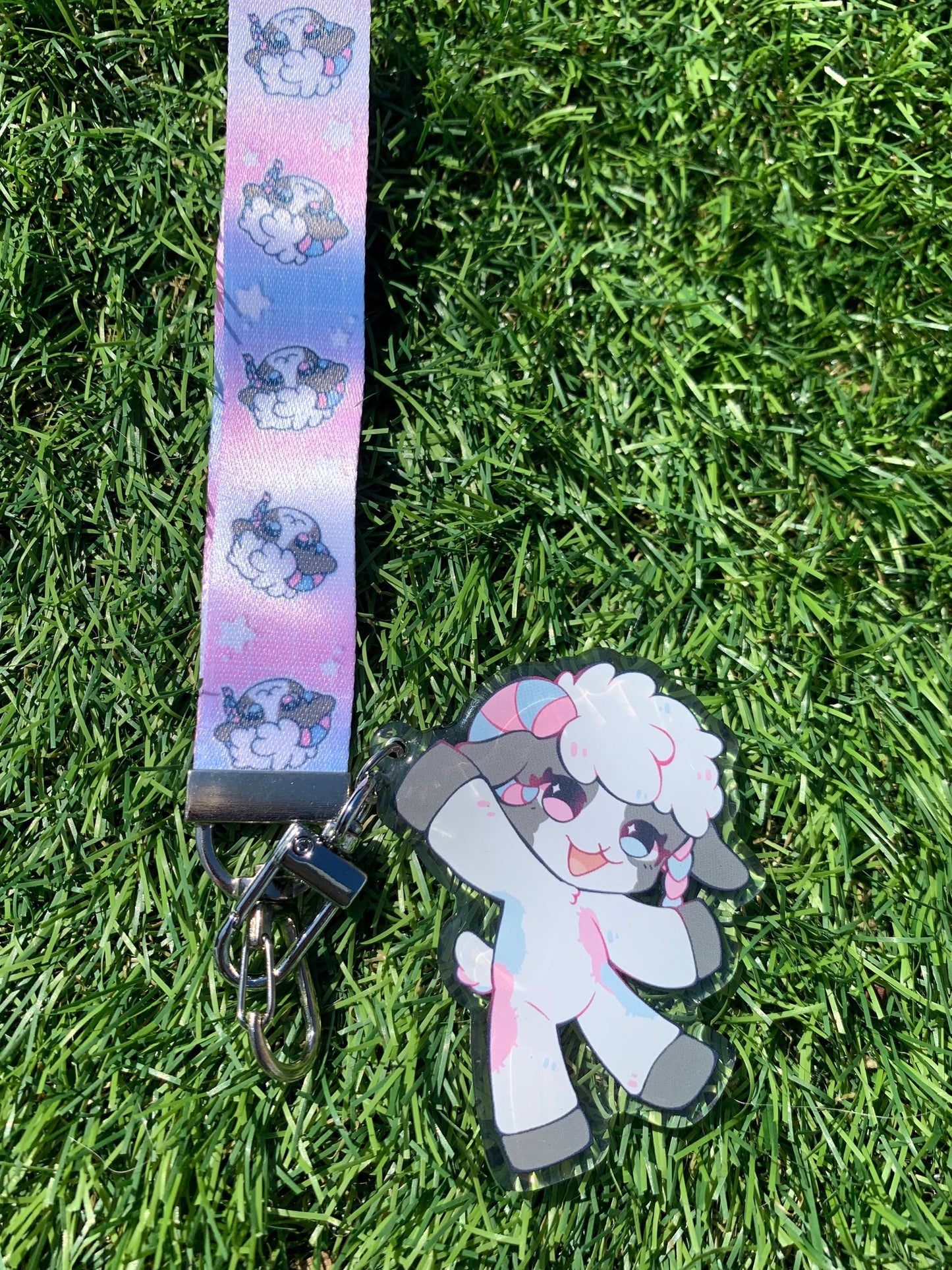 LGBT Furry lanyard charms, Acrylic fursona lanyard keychain