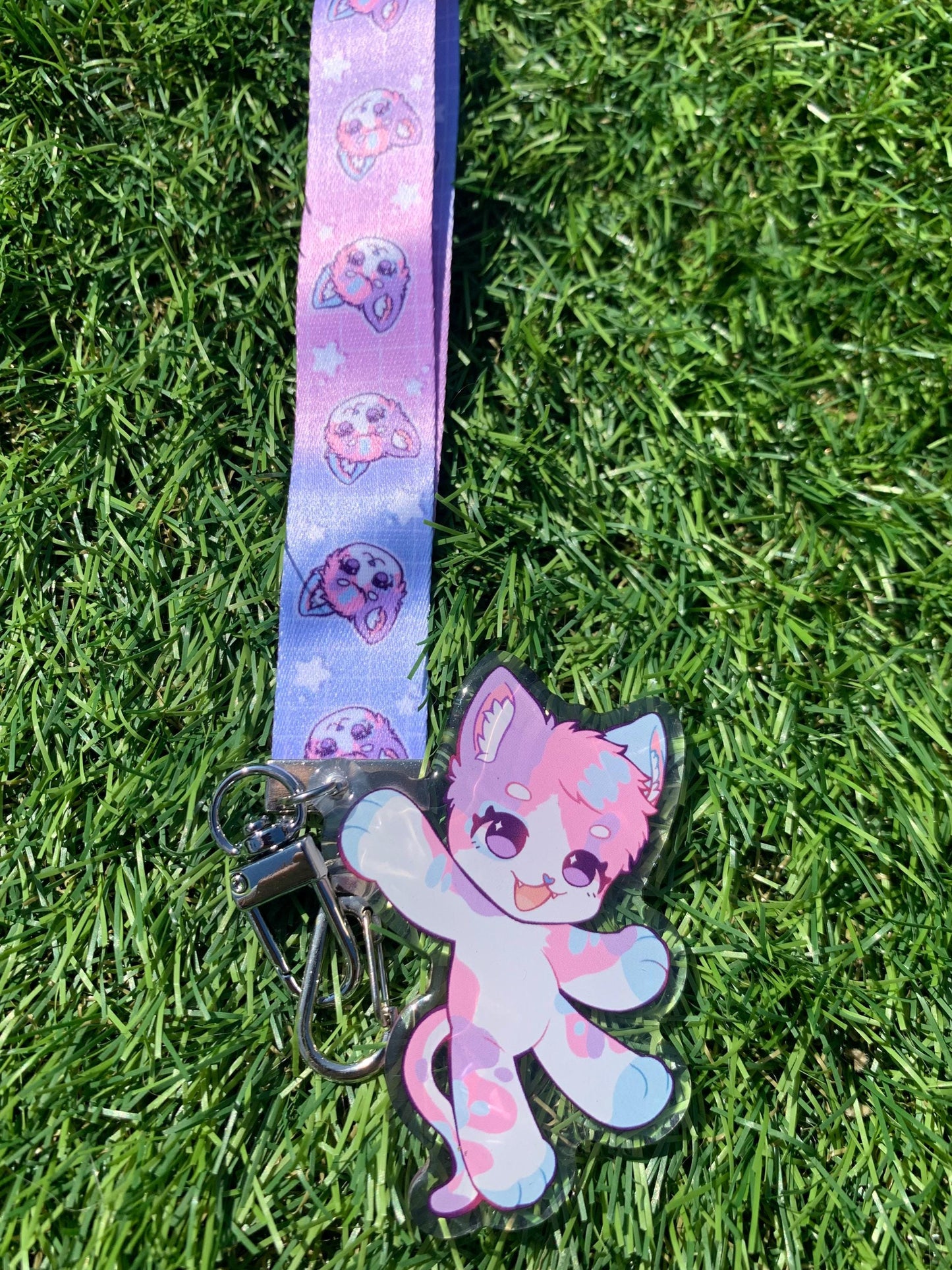 LGBT Furry lanyard charms, Acrylic fursona lanyard keychain