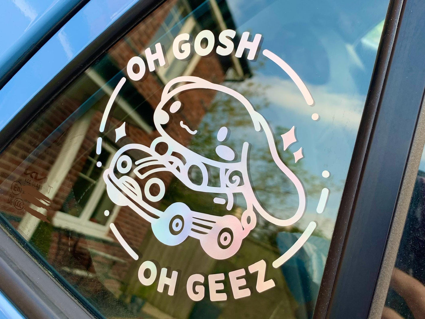 My Melody Car Sticker, Oh Gosh Oh Geez Vinyl Decal, Holographic Window Sticker